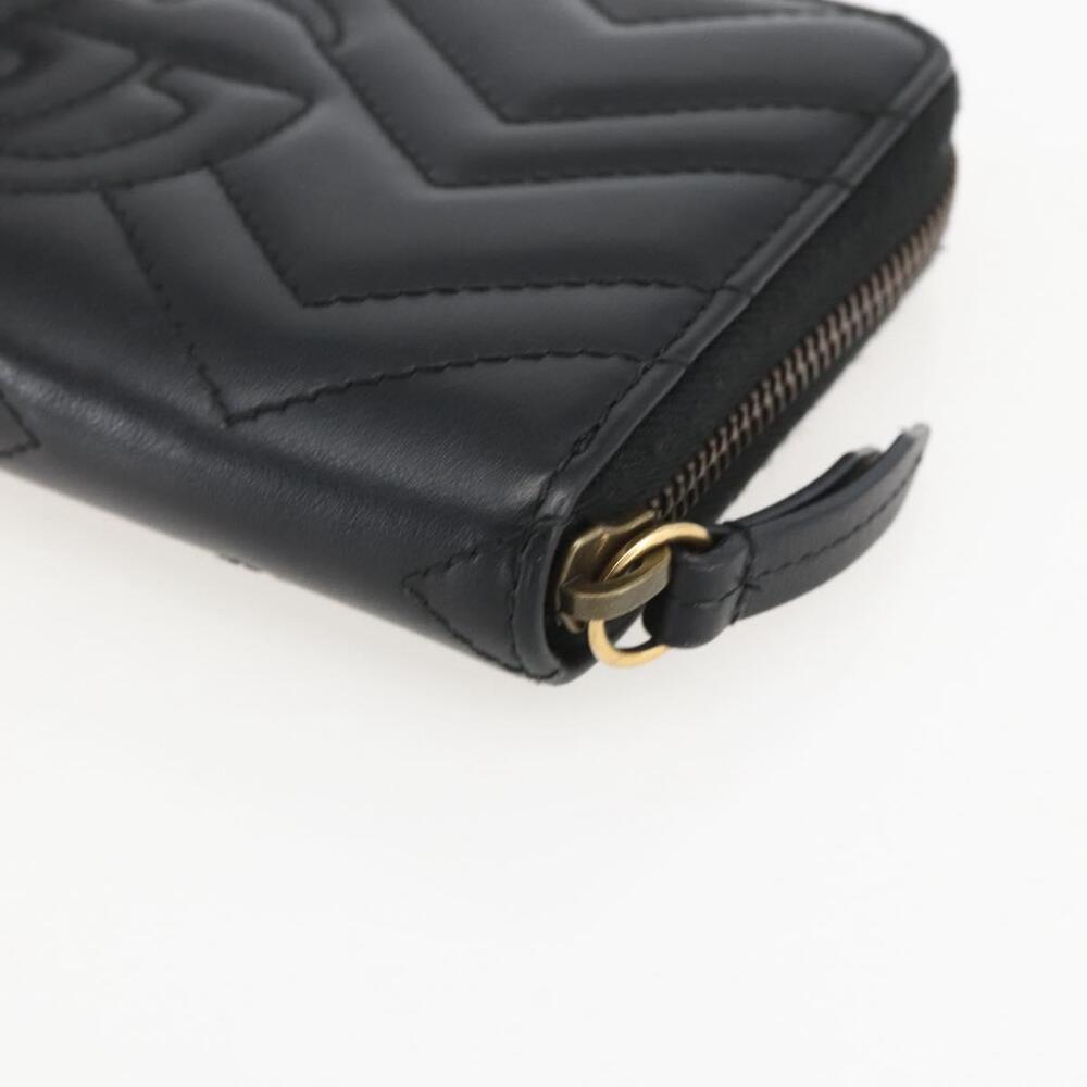 GUCCI GG Marmont Round Long Wallet Leather Black 443123 Auth am10264V - Picture 15 of 16